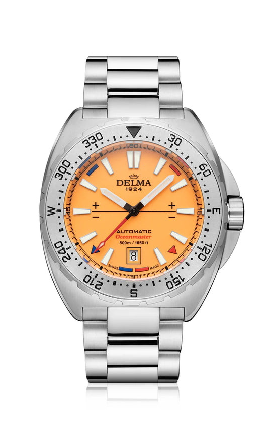 DELMA Oceanmaster Lume 44mm Dark Orange Dial Men's Watch 41701.670.6.159