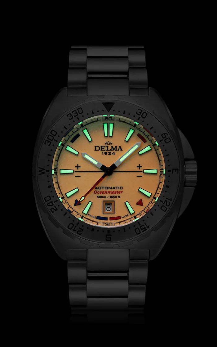 DELMA Oceanmaster Lume 44mm Dark Orange Dial Men's Watch 41701.670.6.159