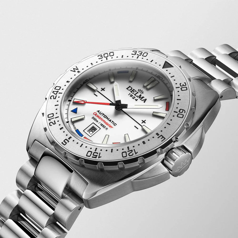 DELMA Oceanmaster Oliver Heer Ocean Racing 44mm White Dial Men's Watch 41701.670.6.818