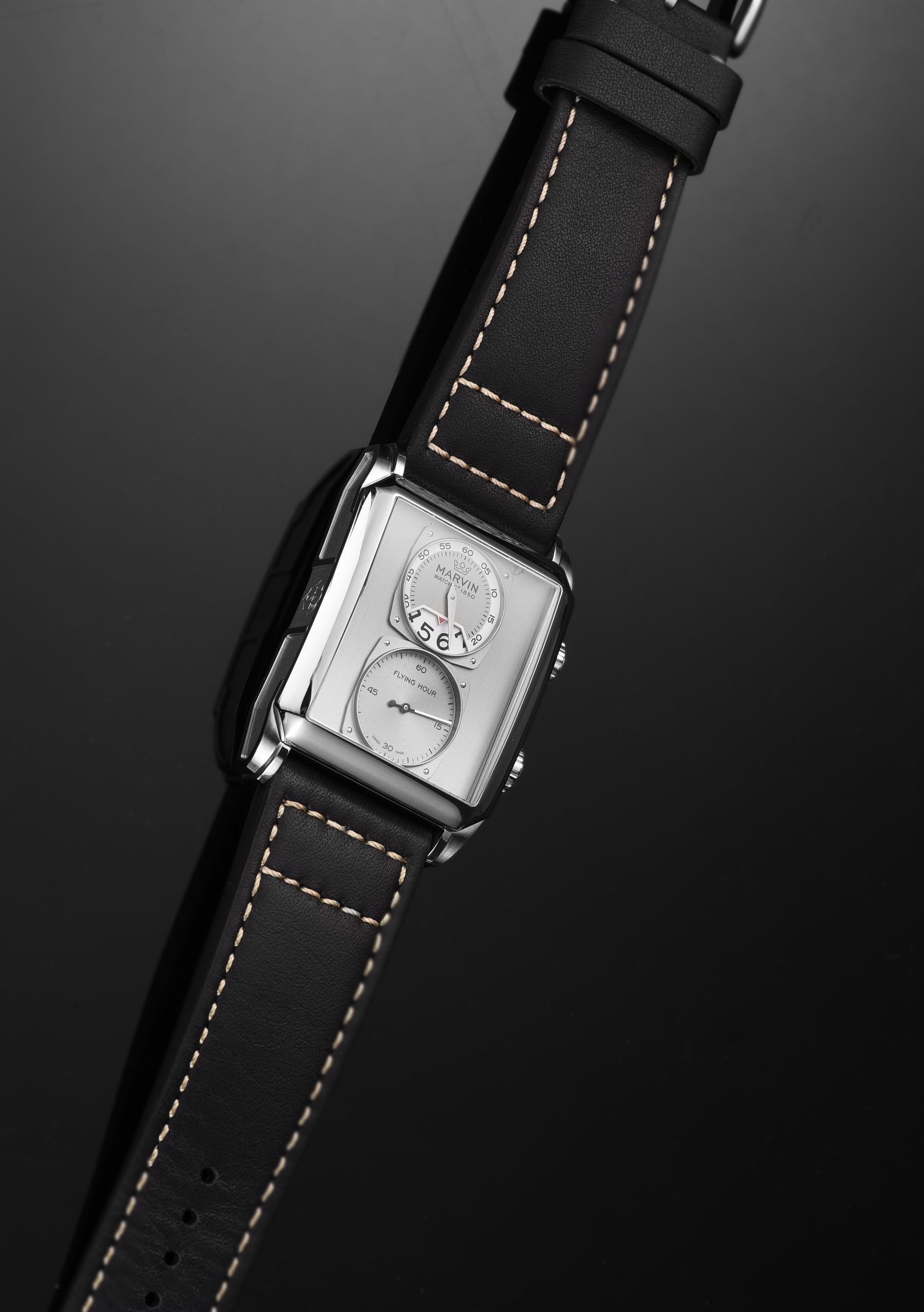 Marvin Malton Rectangular 50mm Rhodium Silver Dial Men's Watch M024.14.31.64