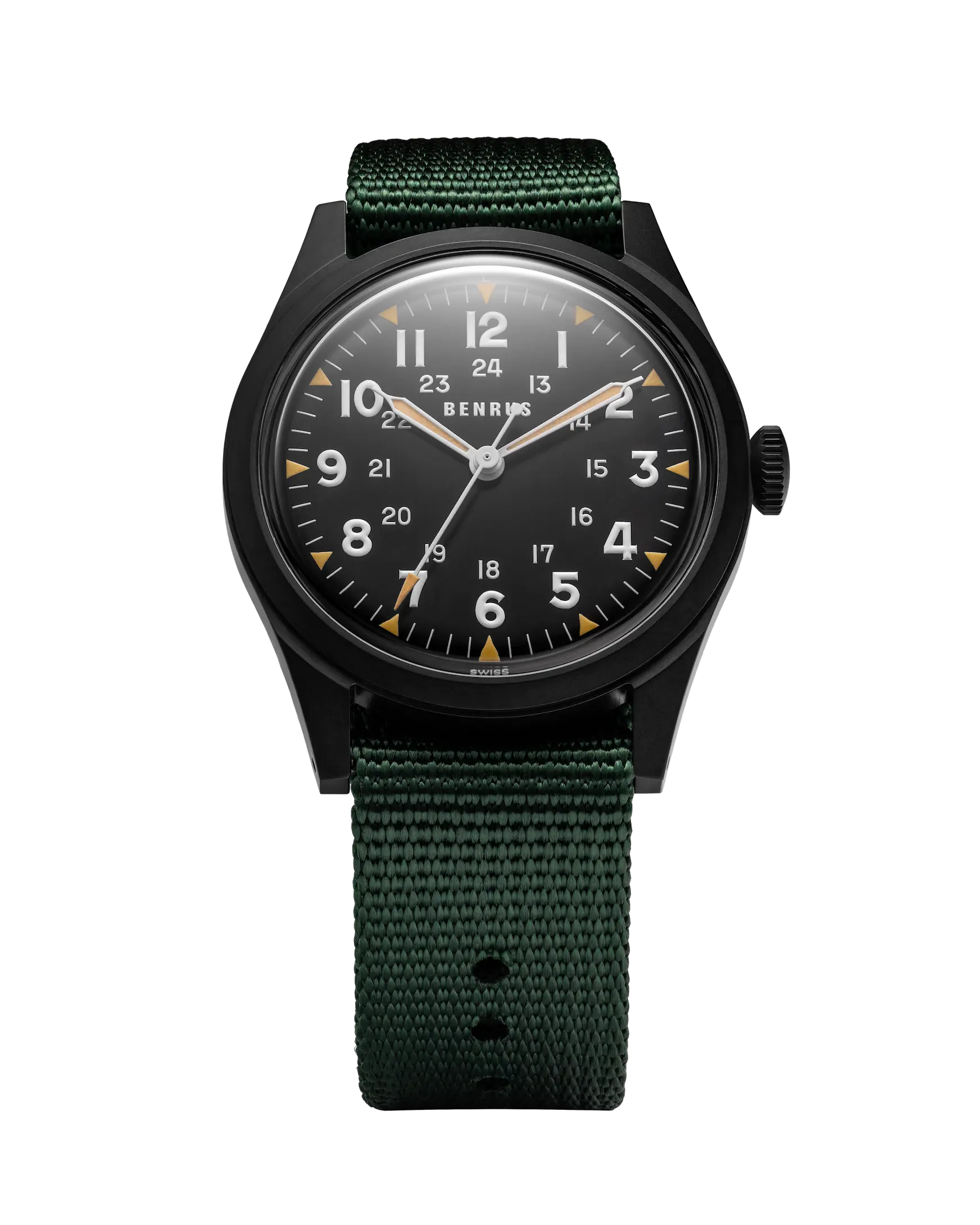 Benrus DTU Phantom 38mm Black Dial Men's Watch DTU-BB-B-038-01