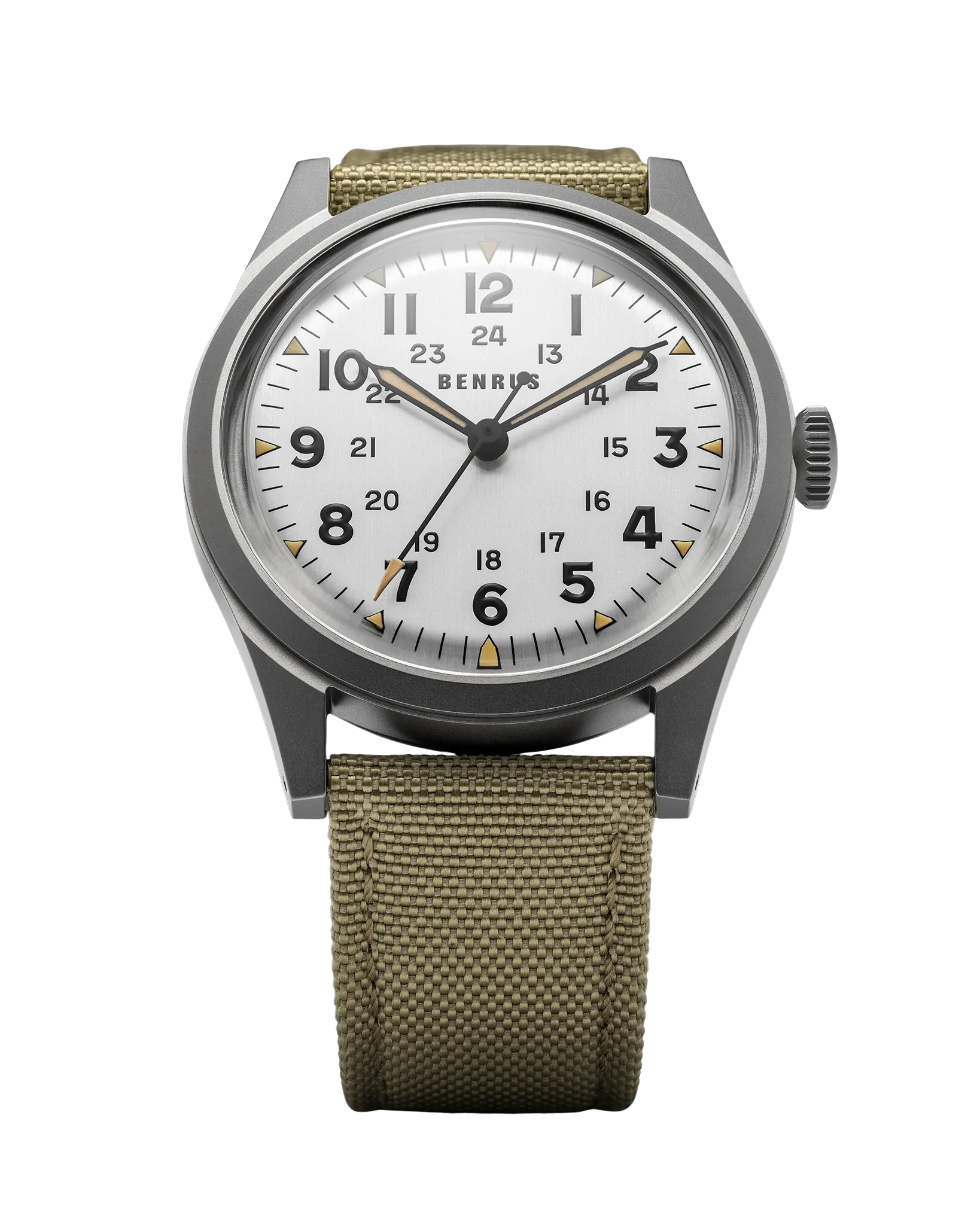 Benrus DTU Shield 38mm Silver Dial Men's Watch DTU-SS-S-038-01