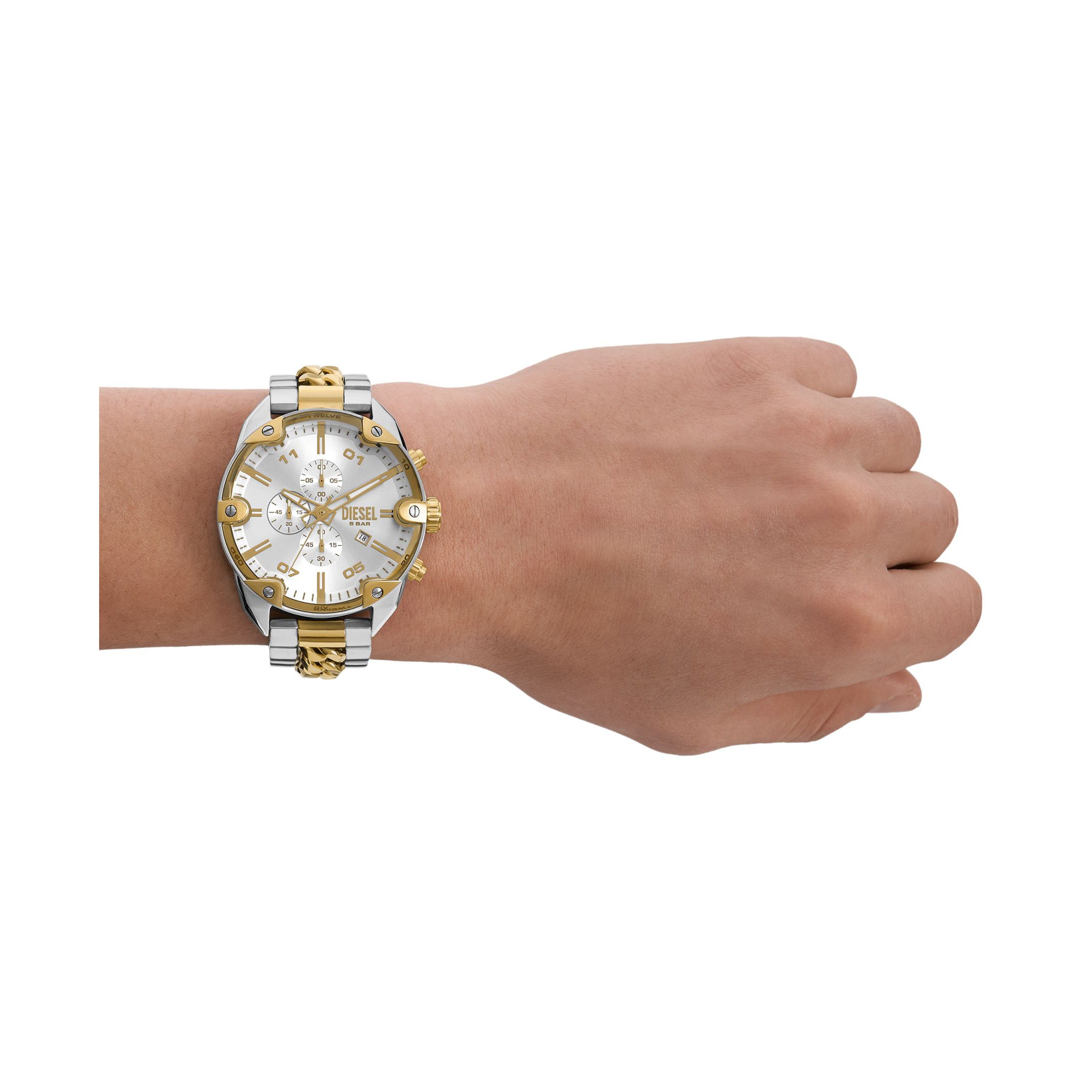 Diesel Spiked 49mm Silver Dial Men's Watch DZ4629