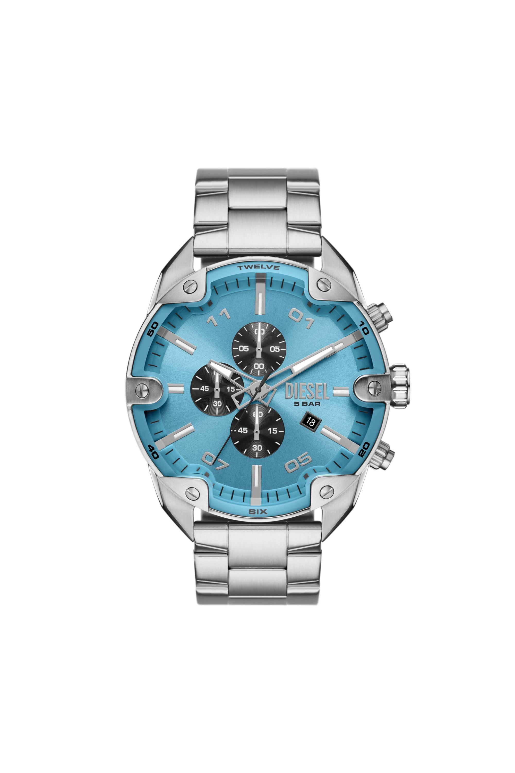 Diesel Spiked 49mm Blue Dial Men's Watch DZ4655