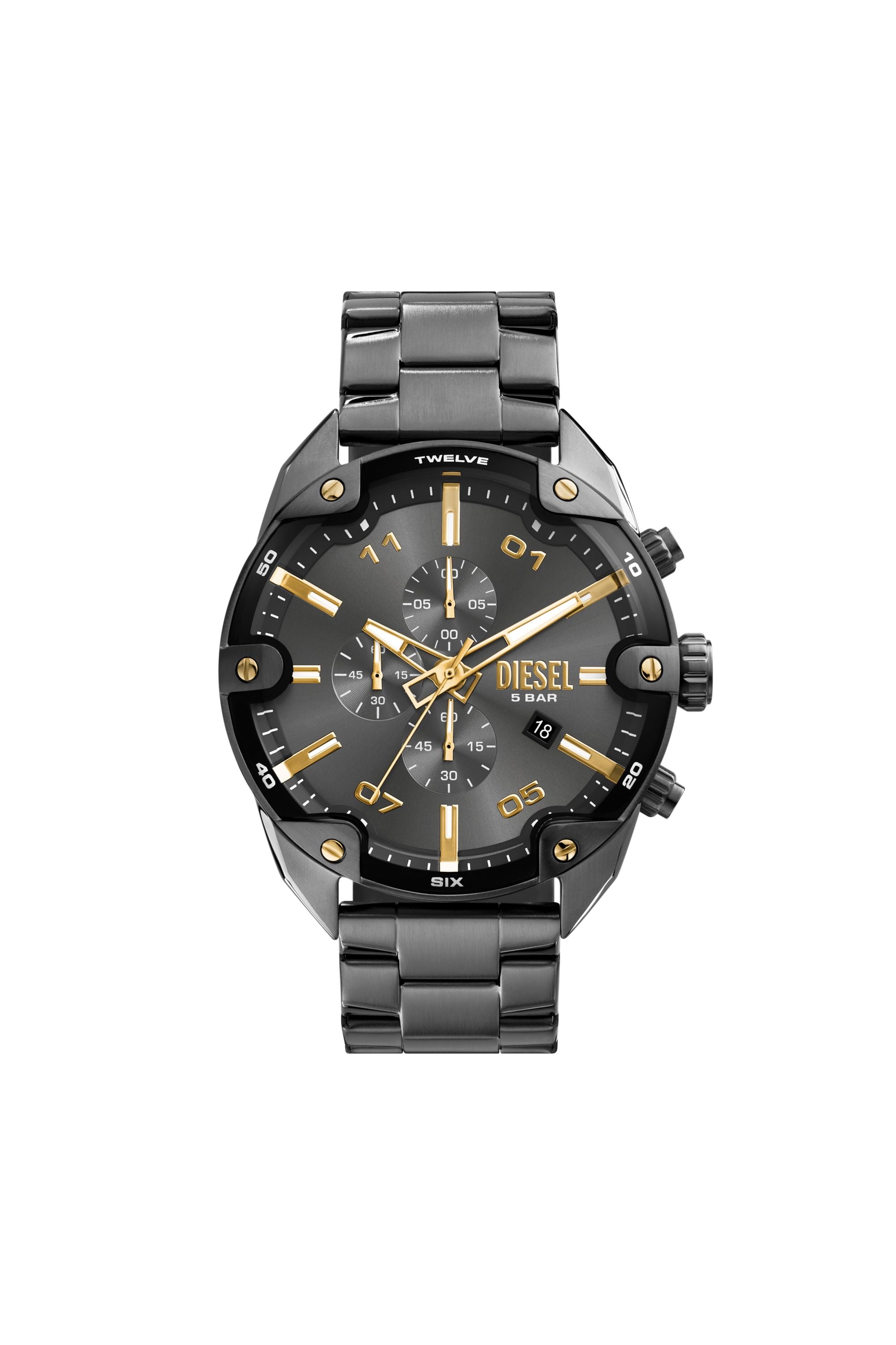 Diesel Spiked 49mm Gray Dial Men's Watch DZ4669