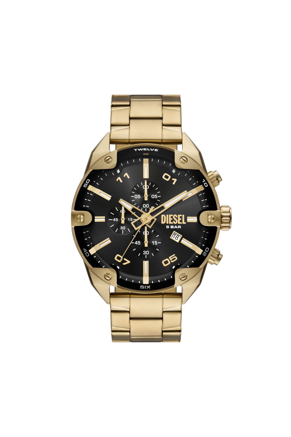 Diesel Spiked 49mm Black Dial Men's Watch DZ4678