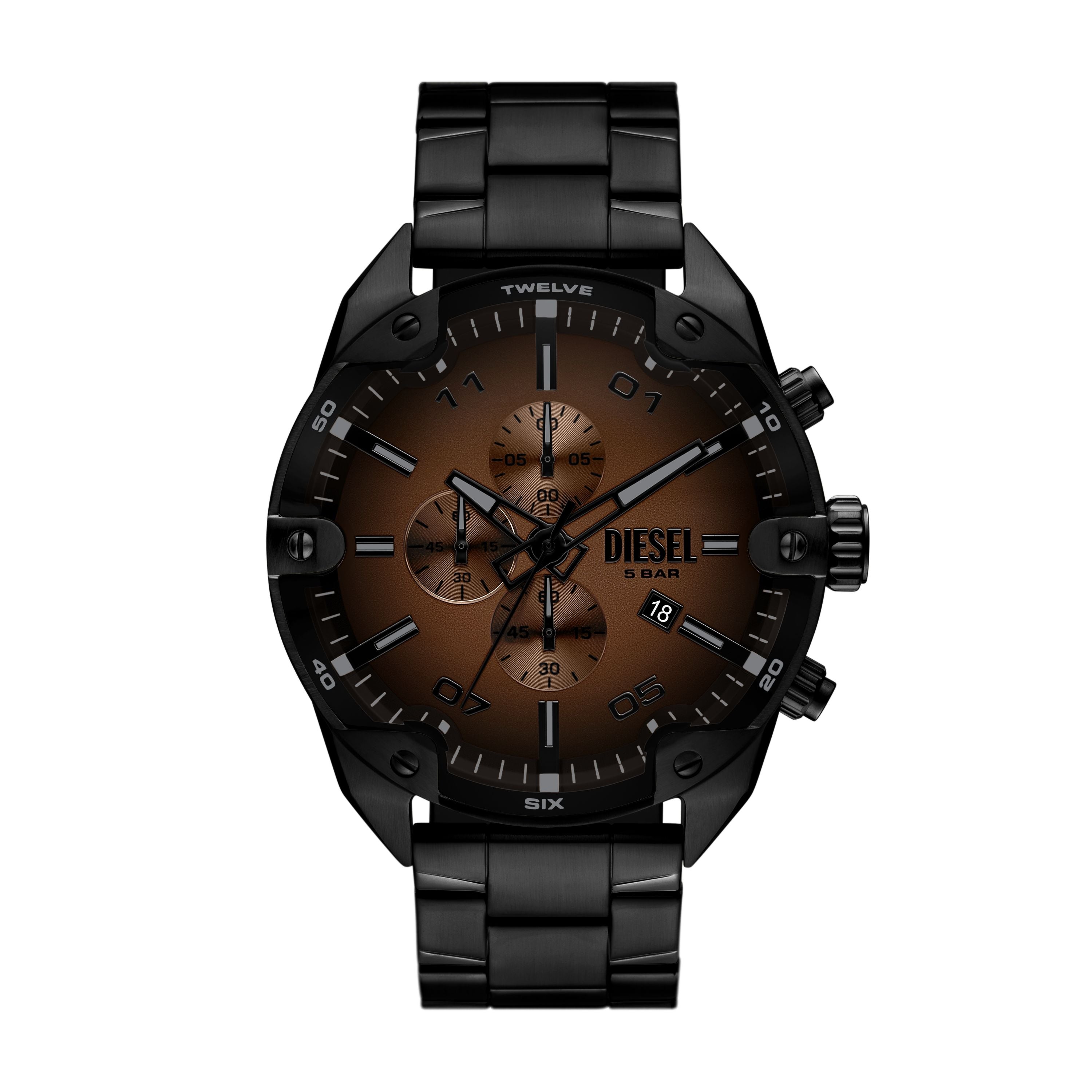 Diesel Spiked 49mm Brown Dial Men's Watch DZ4691