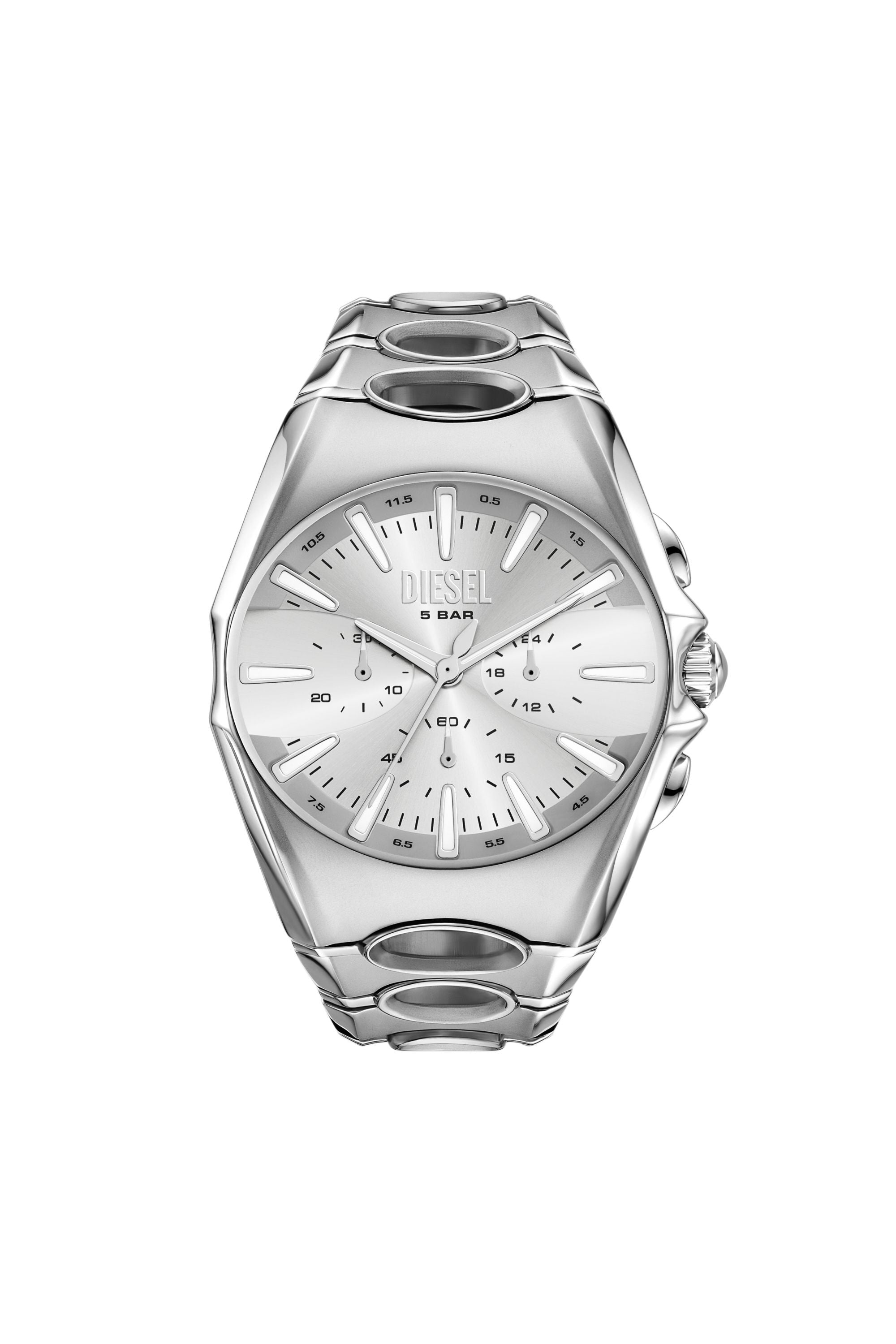 Diesel D-Curve 44mm Silver Dial Men's Watch DZ4694