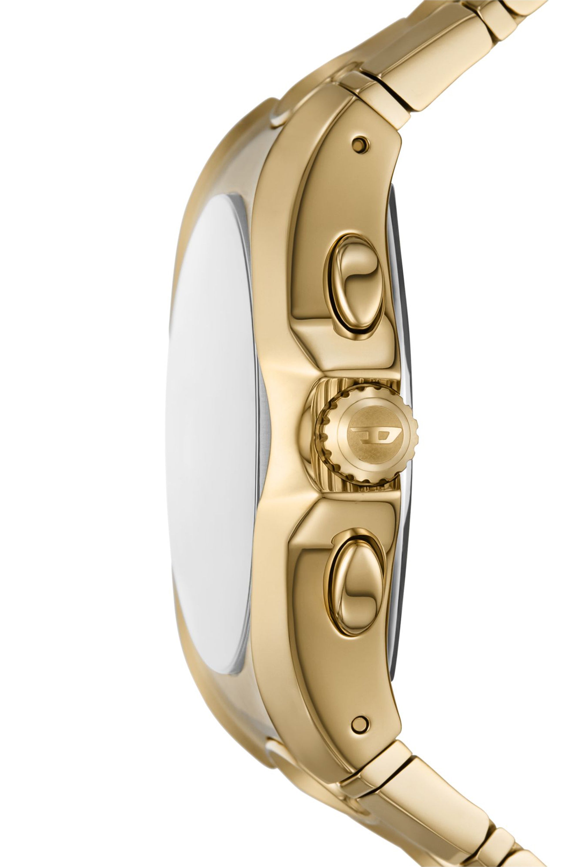 Diesel D-Curve 44mm Gold Dial Men's Watch DZ4695