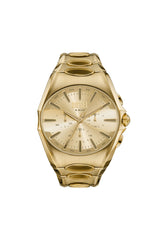 Diesel D-Curve 44mm Gold Dial Men's Watch DZ4695