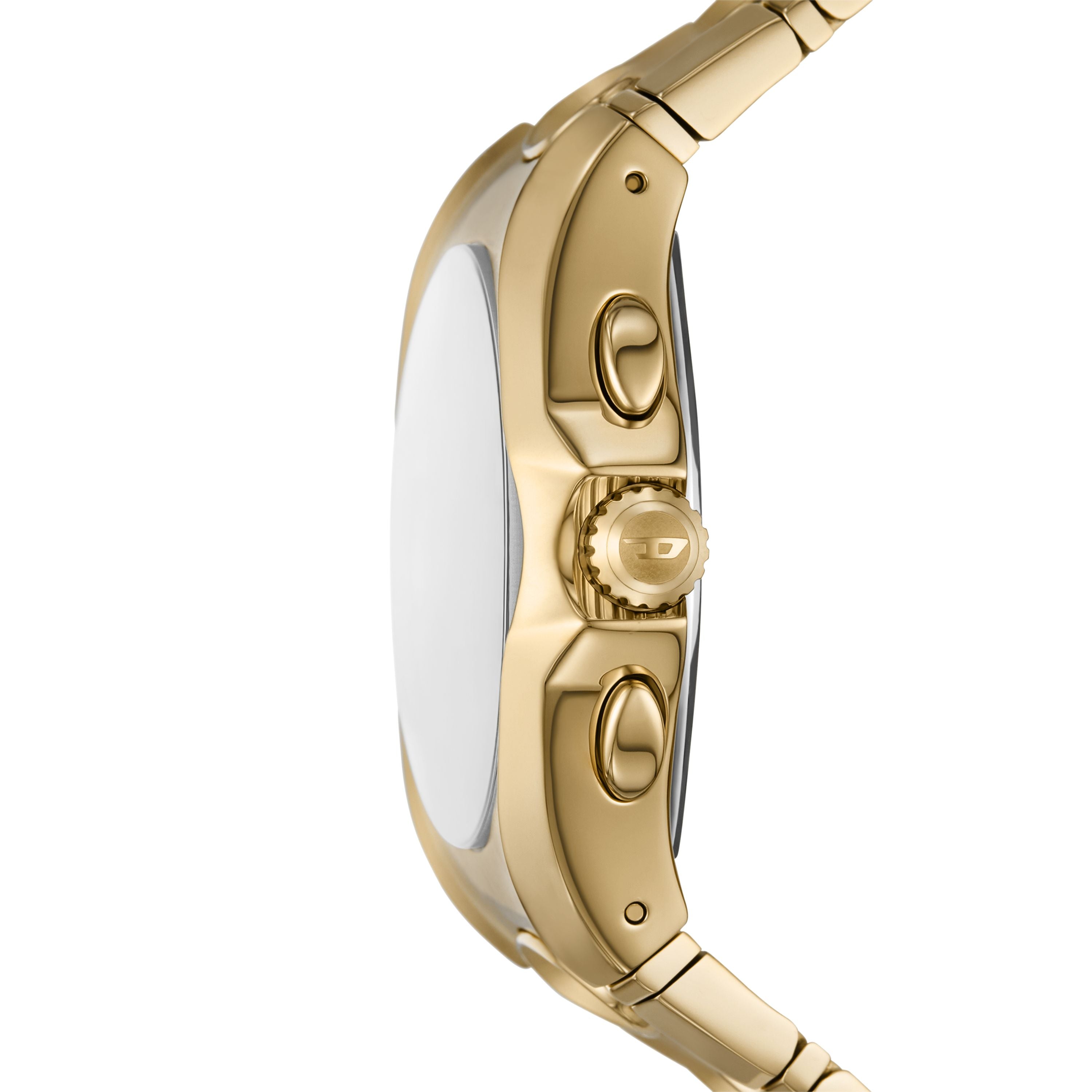 Diesel D-Curve 49mm Gold Dial Men's Watch DZ4695