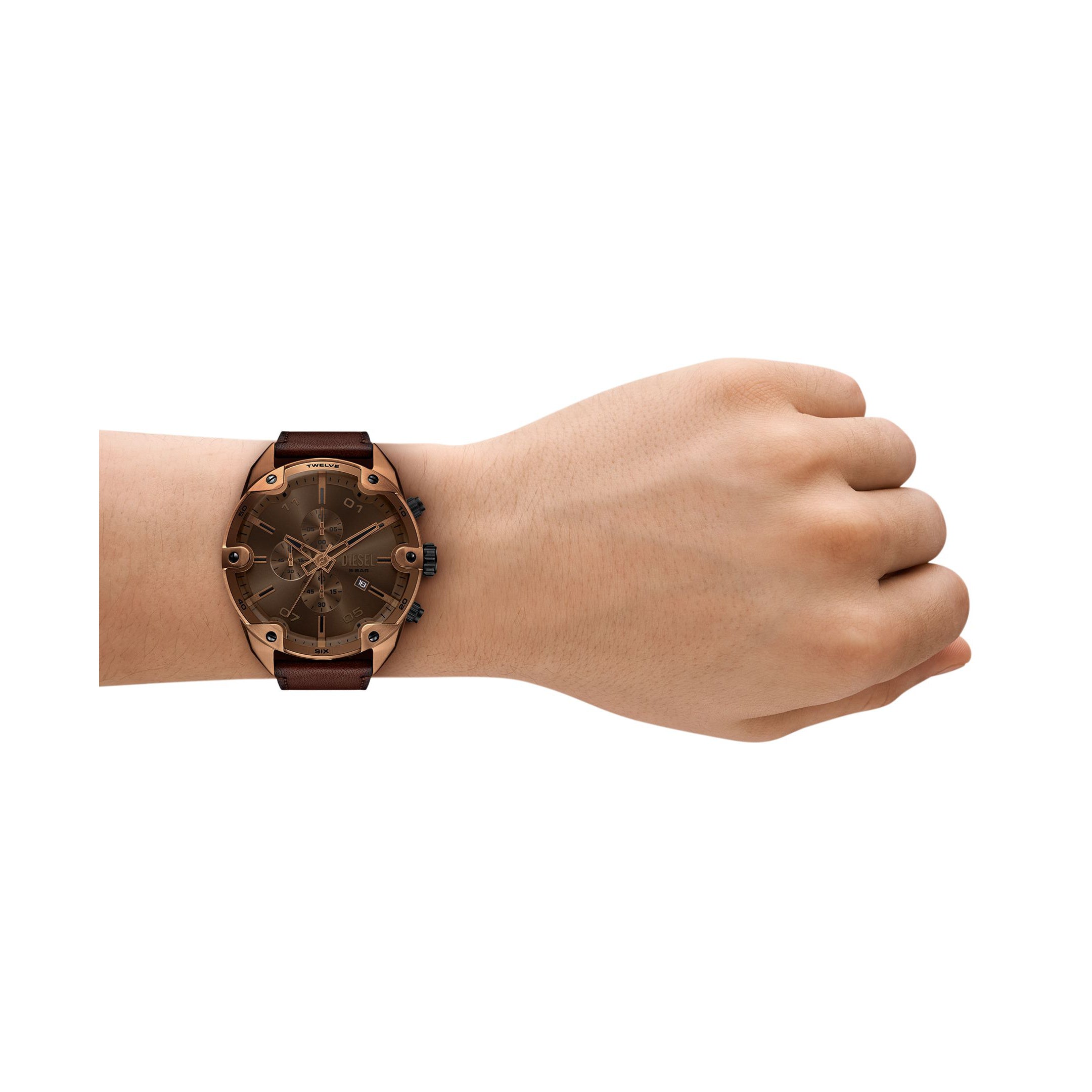 Diesel Spiked 49mm Brown Dial Men's Watch DZ4698