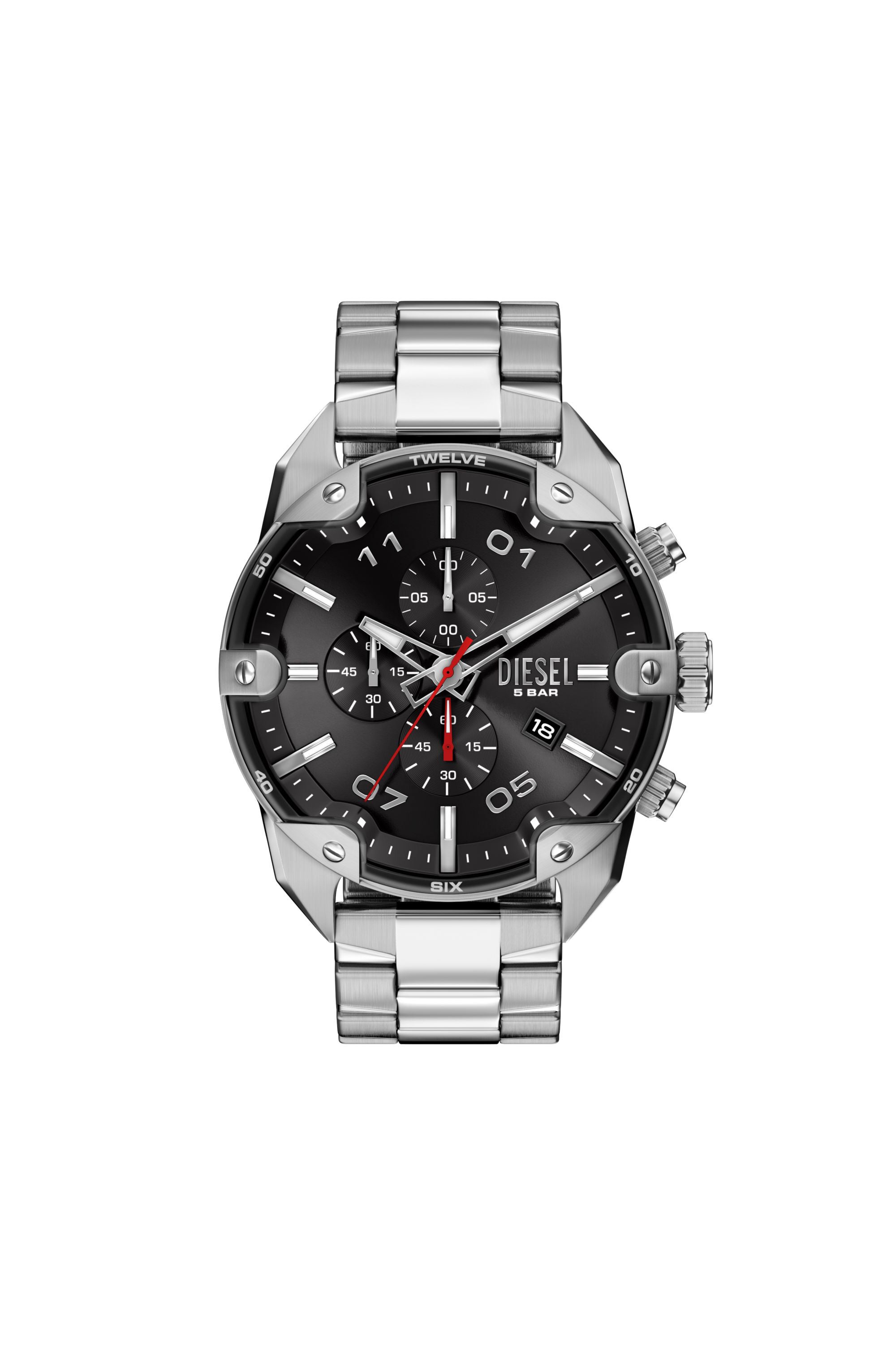 Diesel Spiked 49mm Black Dial Men's Watch DZ4709