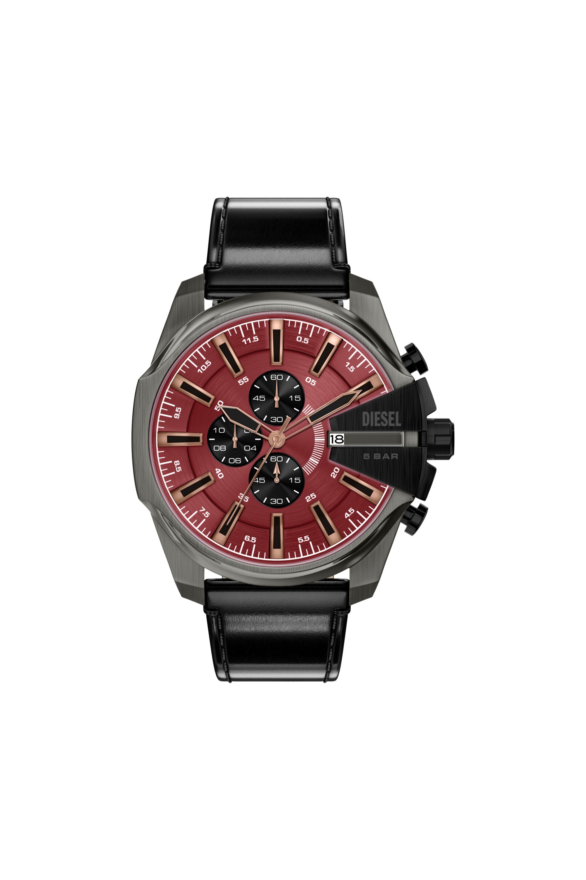 Diesel Mega Chief Slim 48mm Burgundy Dial Men's Watch DZ4714