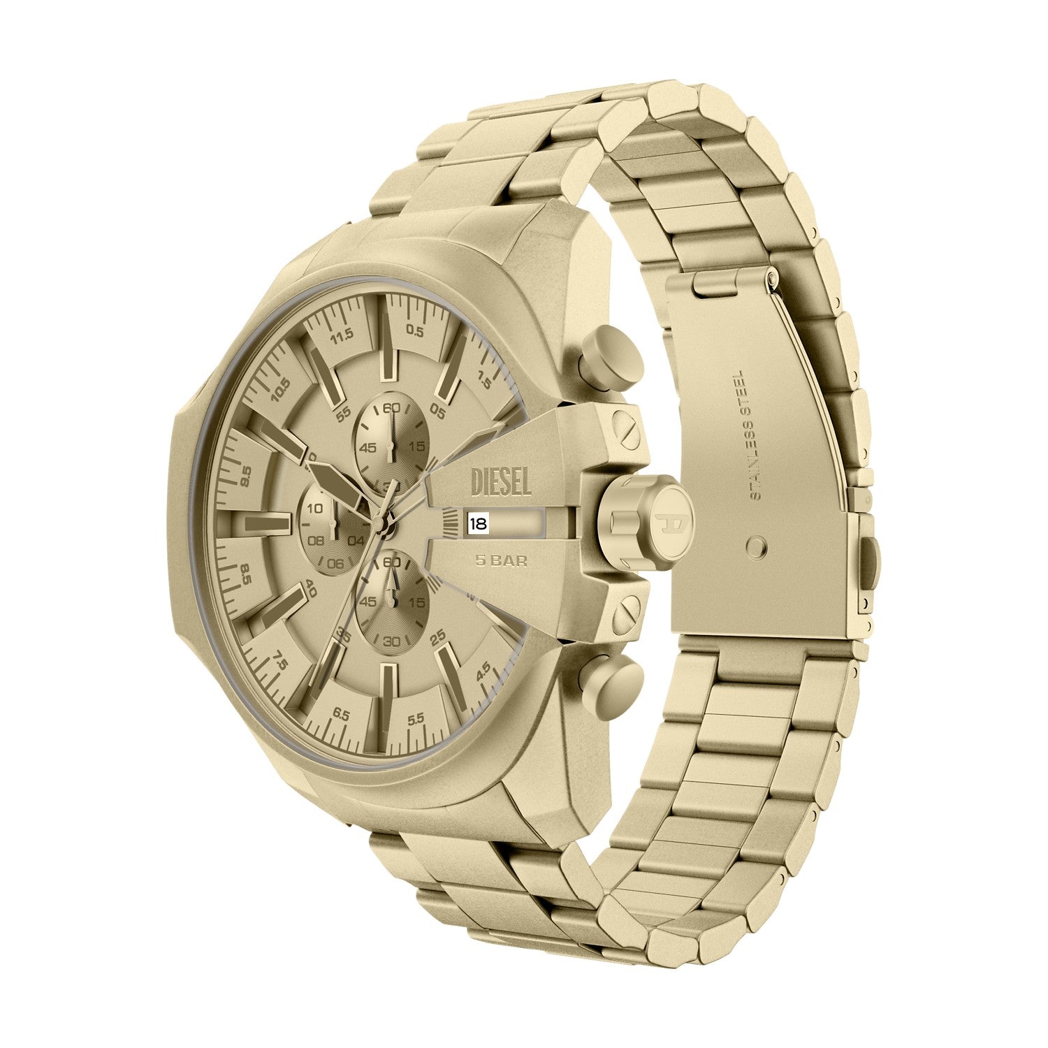 Diesel Mega Chief Slim 48mm Gold Dial Men's Watch DZ4716