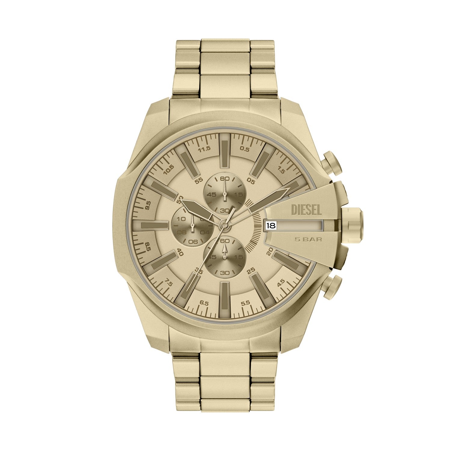 Diesel Mega Chief Slim 48mm Gold Dial Men's Watch DZ4716