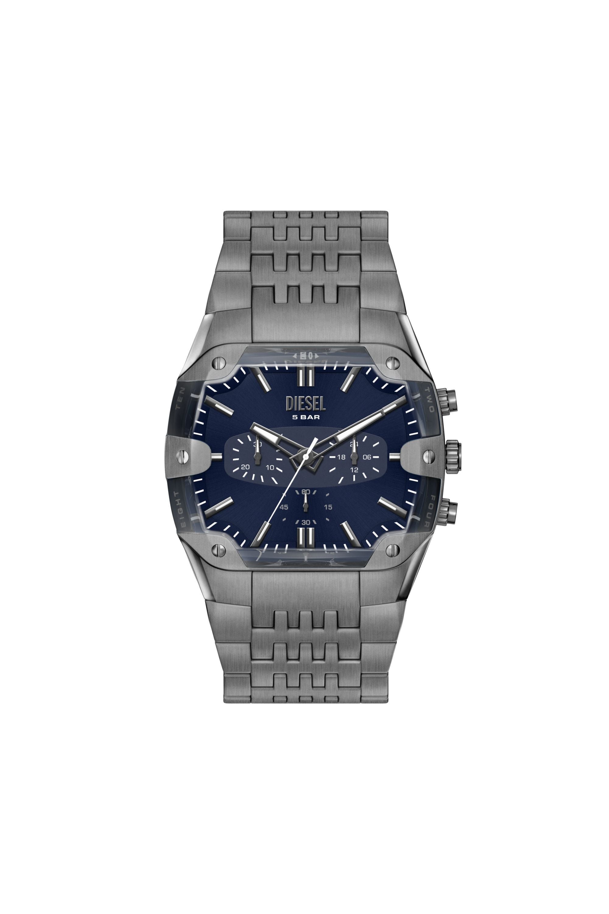 Diesel Spiked Cushion 45mm Navy Blue Dial Men's Watch DZ4717