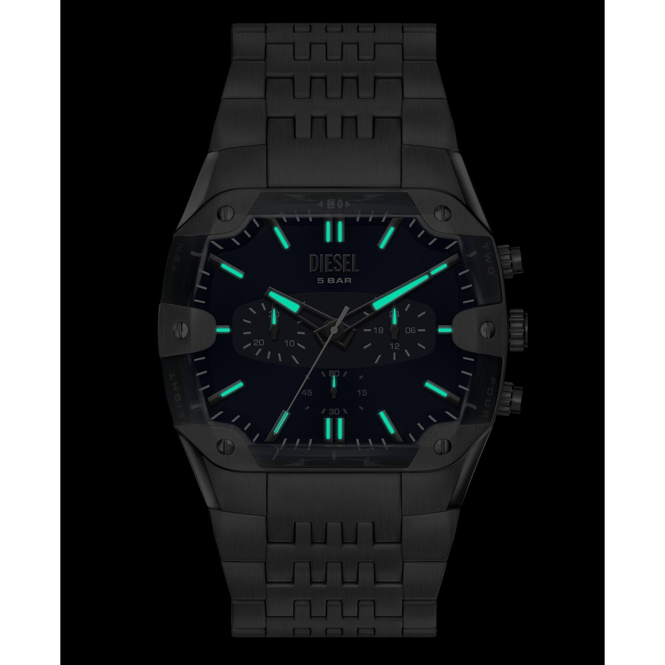 Diesel Spiked Cushion 45mm Blue Dial Men's Watch DZ4717
