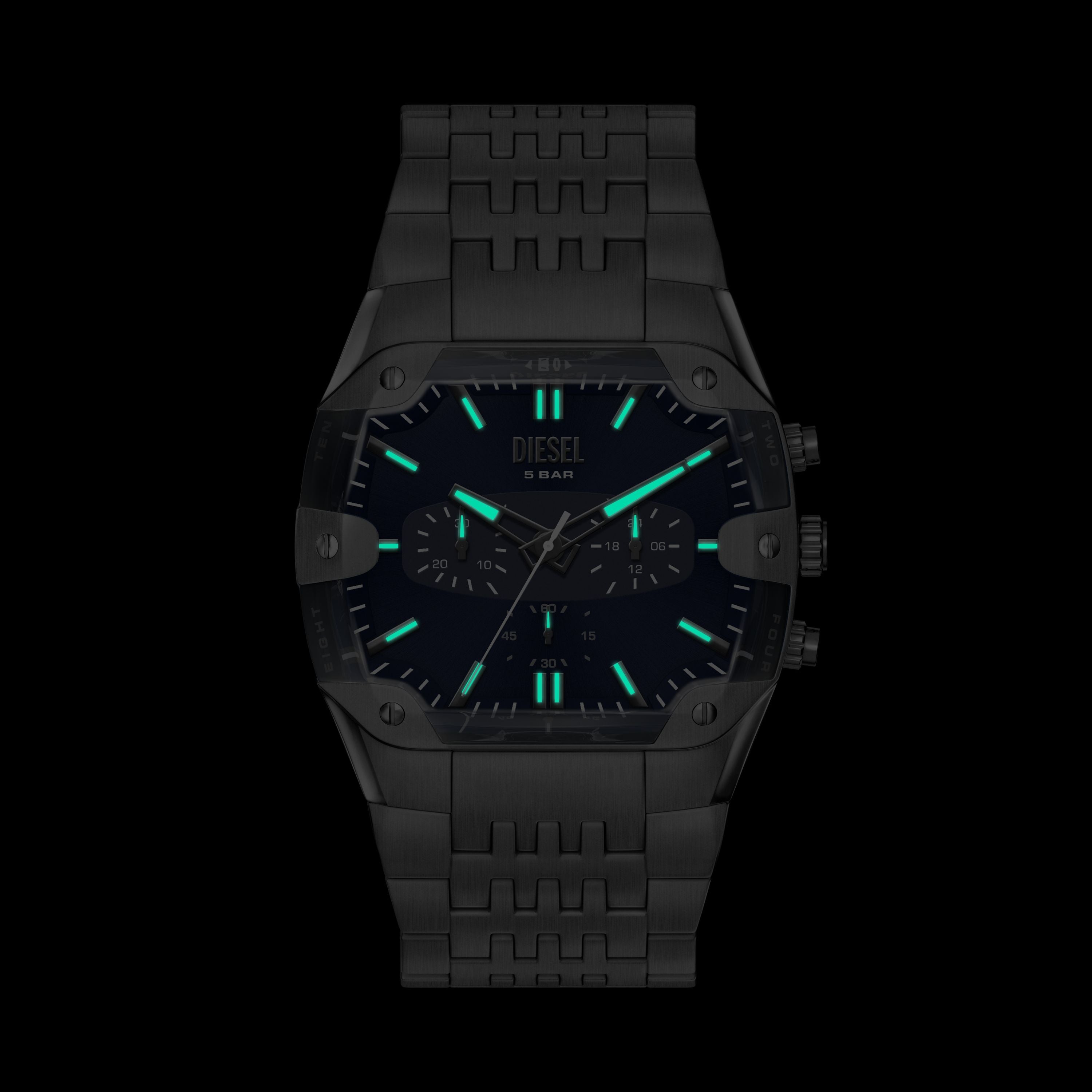 Diesel Spiked Cushion 45mm Blue Dial Men's Watch DZ4717