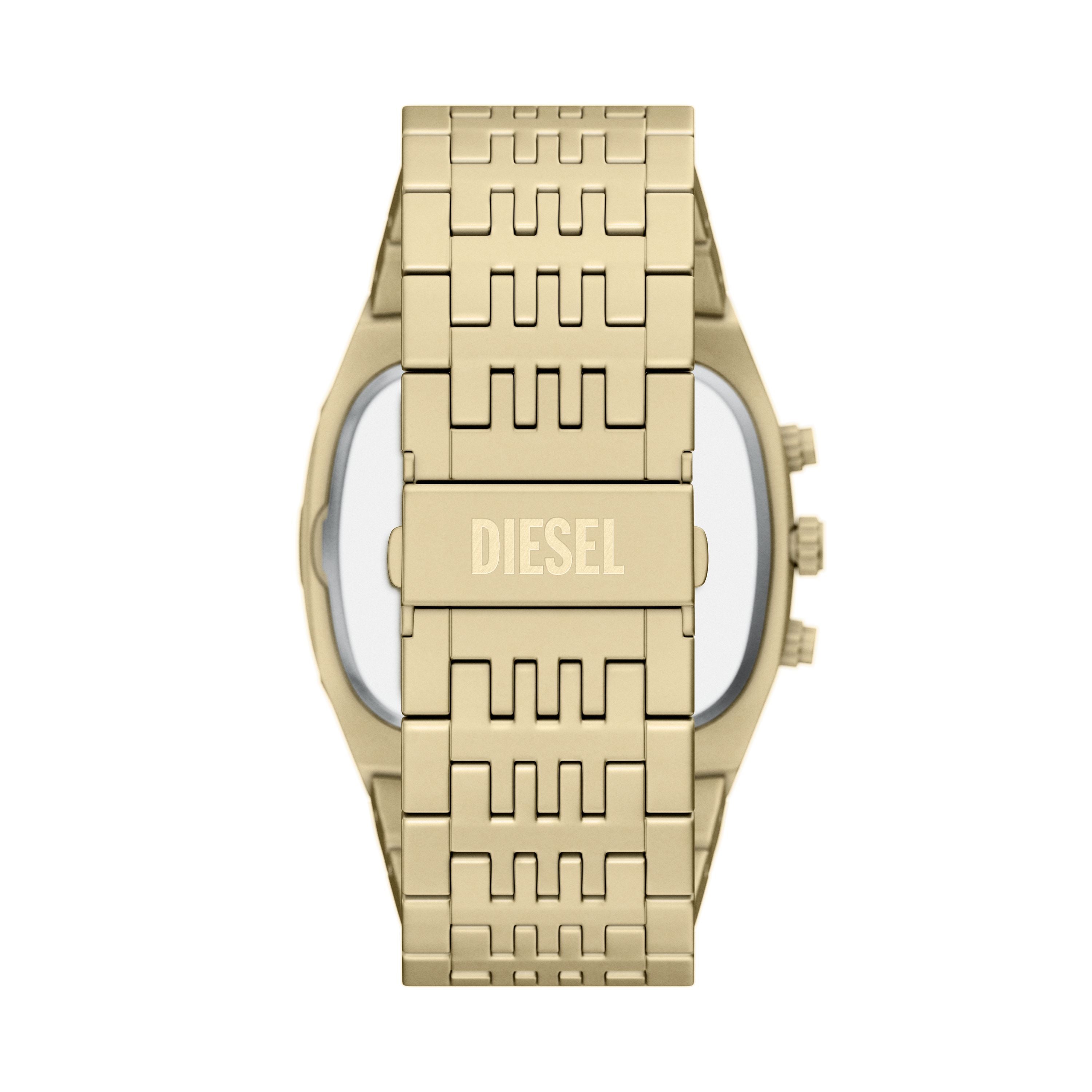 Diesel Spiked Cushion 45mm Gold Dial Men's Watch DZ4718