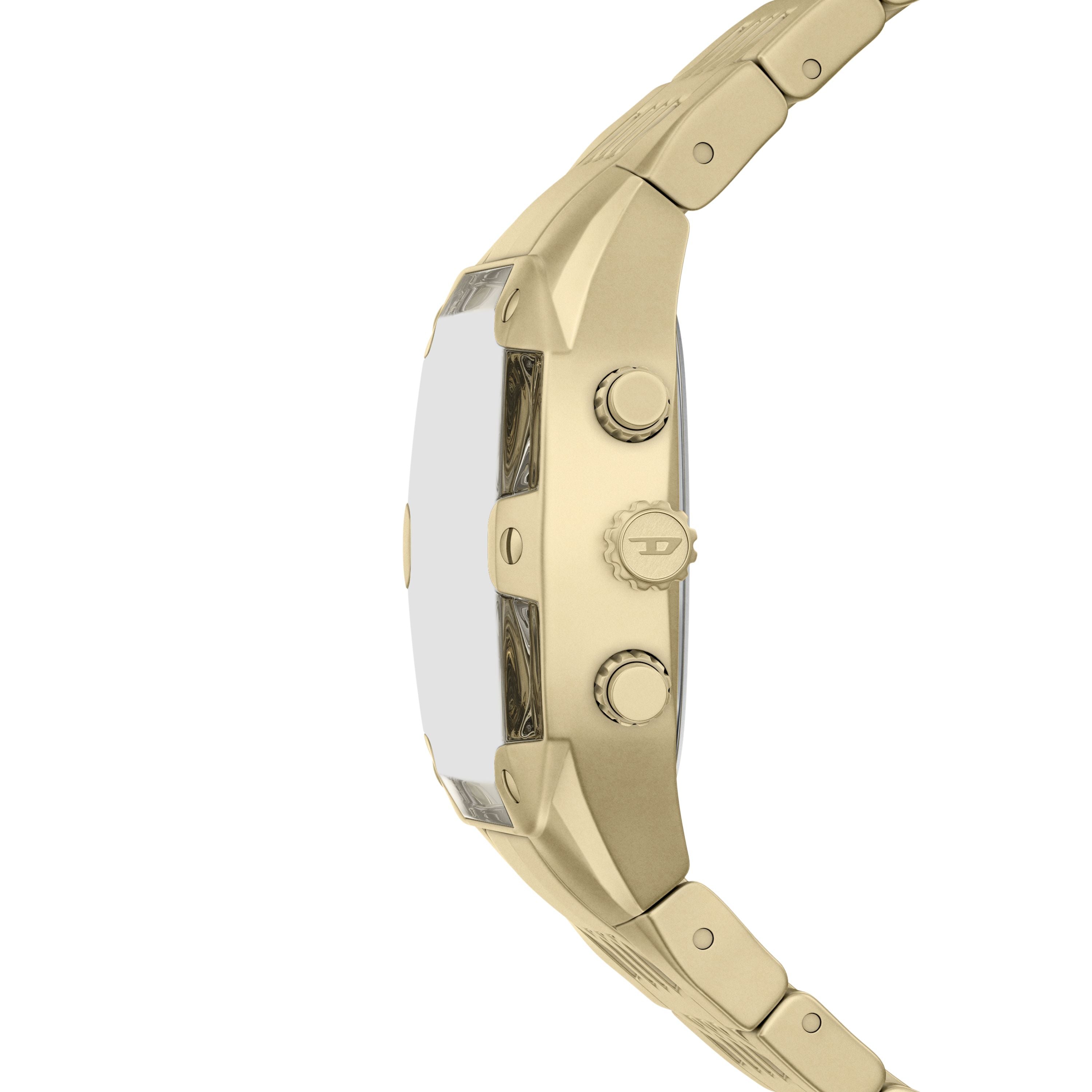 Diesel Spiked Cushion 45mm Gold Dial Men's Watch DZ4718