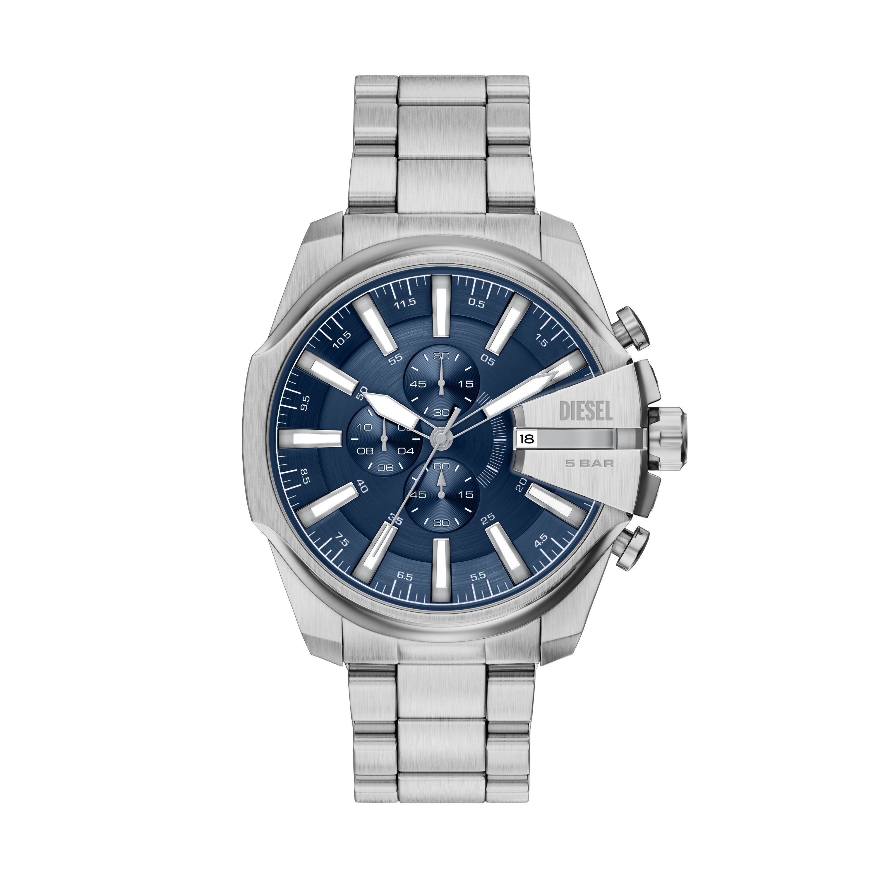 Diesel Mega Chief Slim 48mm Blue Dial Men's Watch DZ4721