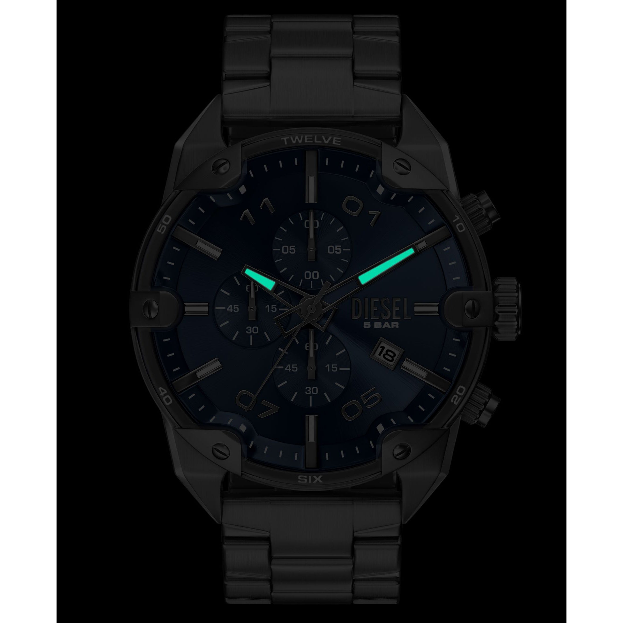 Diesel Spiked 49mm Blue Dial Men's Watch DZ4724