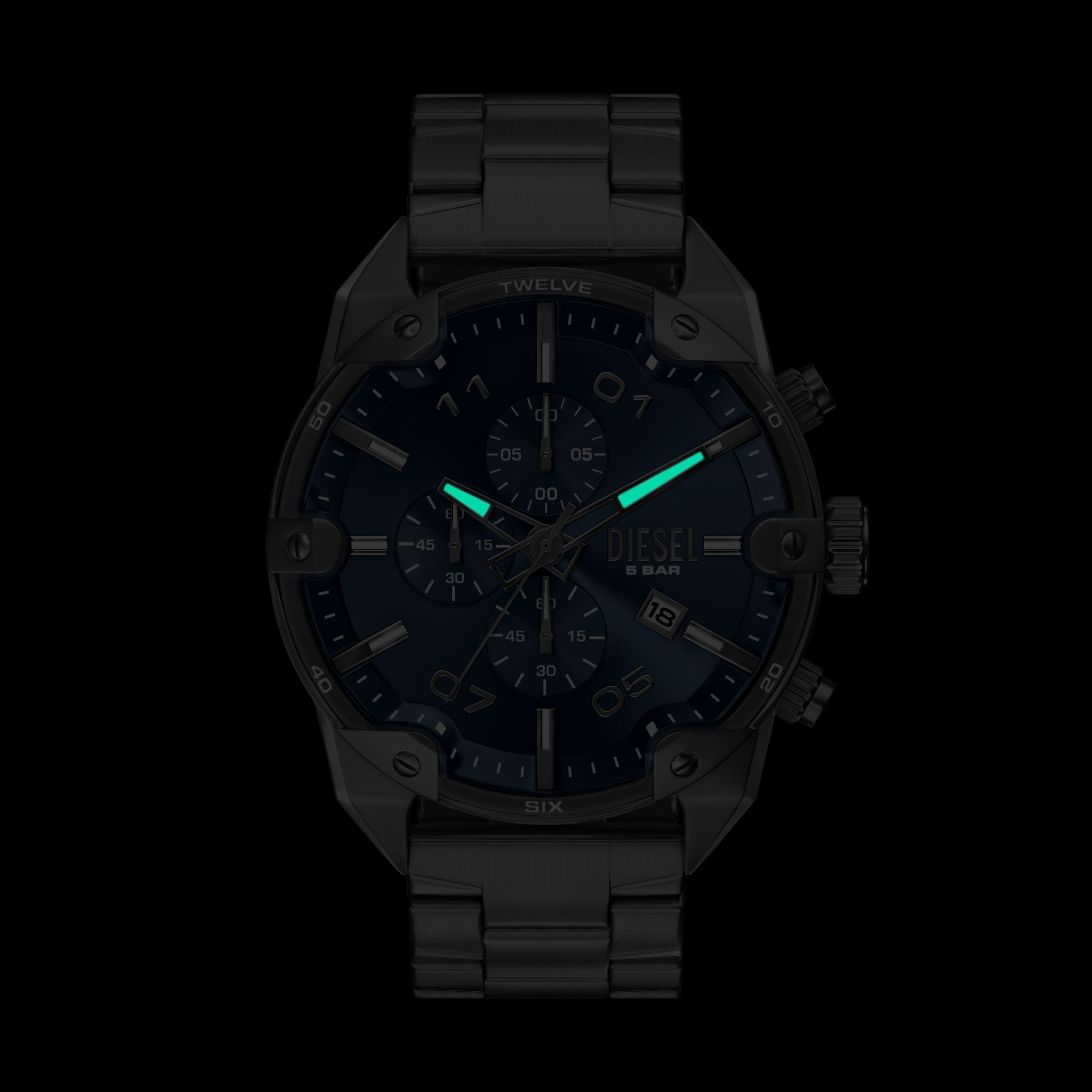 Diesel Spiked 49mm Blue Dial Men's Watch DZ4724
