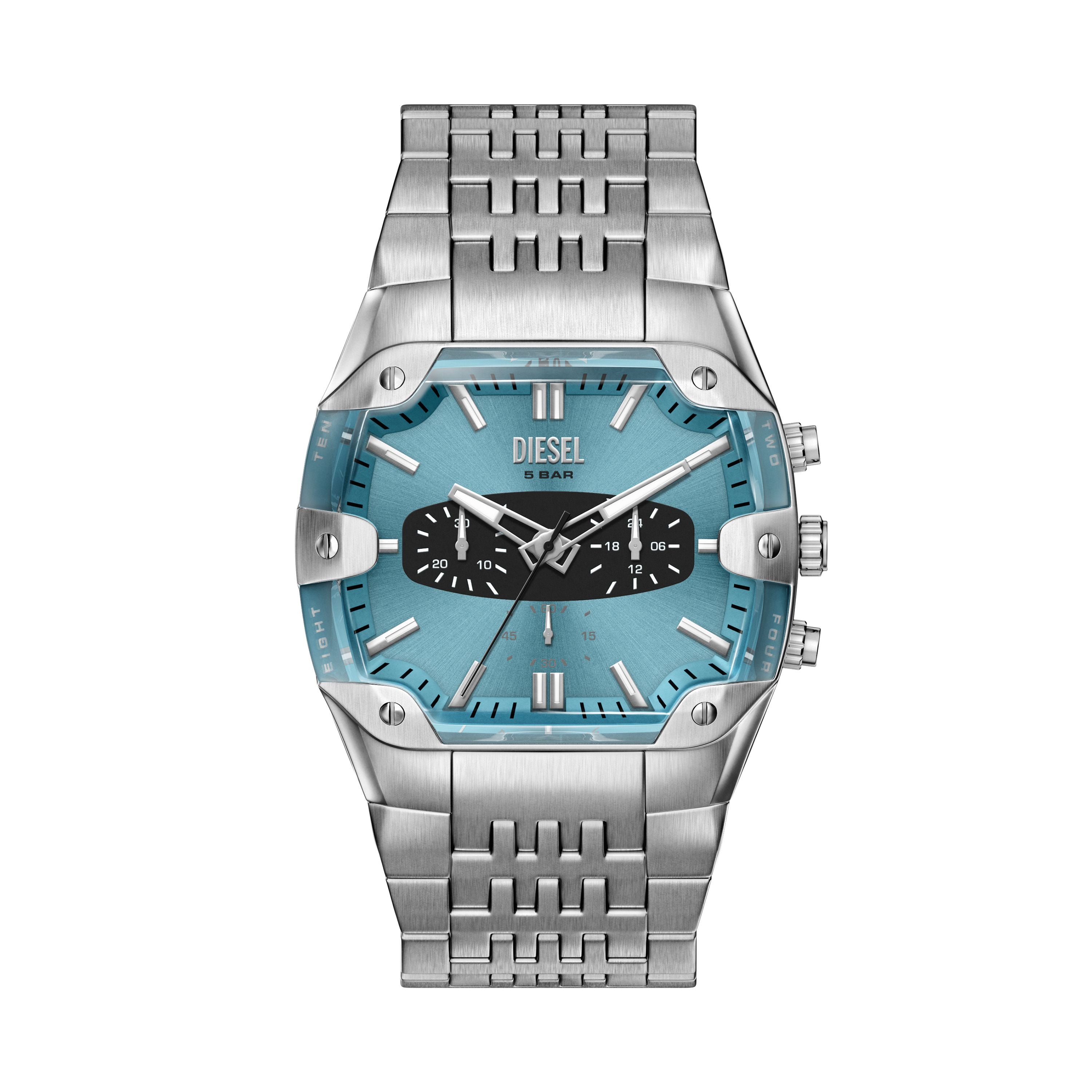 Diesel Spiked Cushion 45mm Blue Dial Men's Watch DZ4725