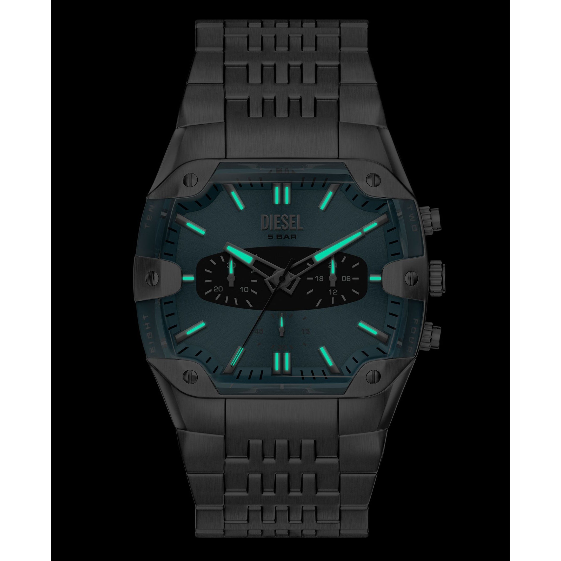 Diesel Spiked Cushion 45mm Blue Dial Men's Watch DZ4725