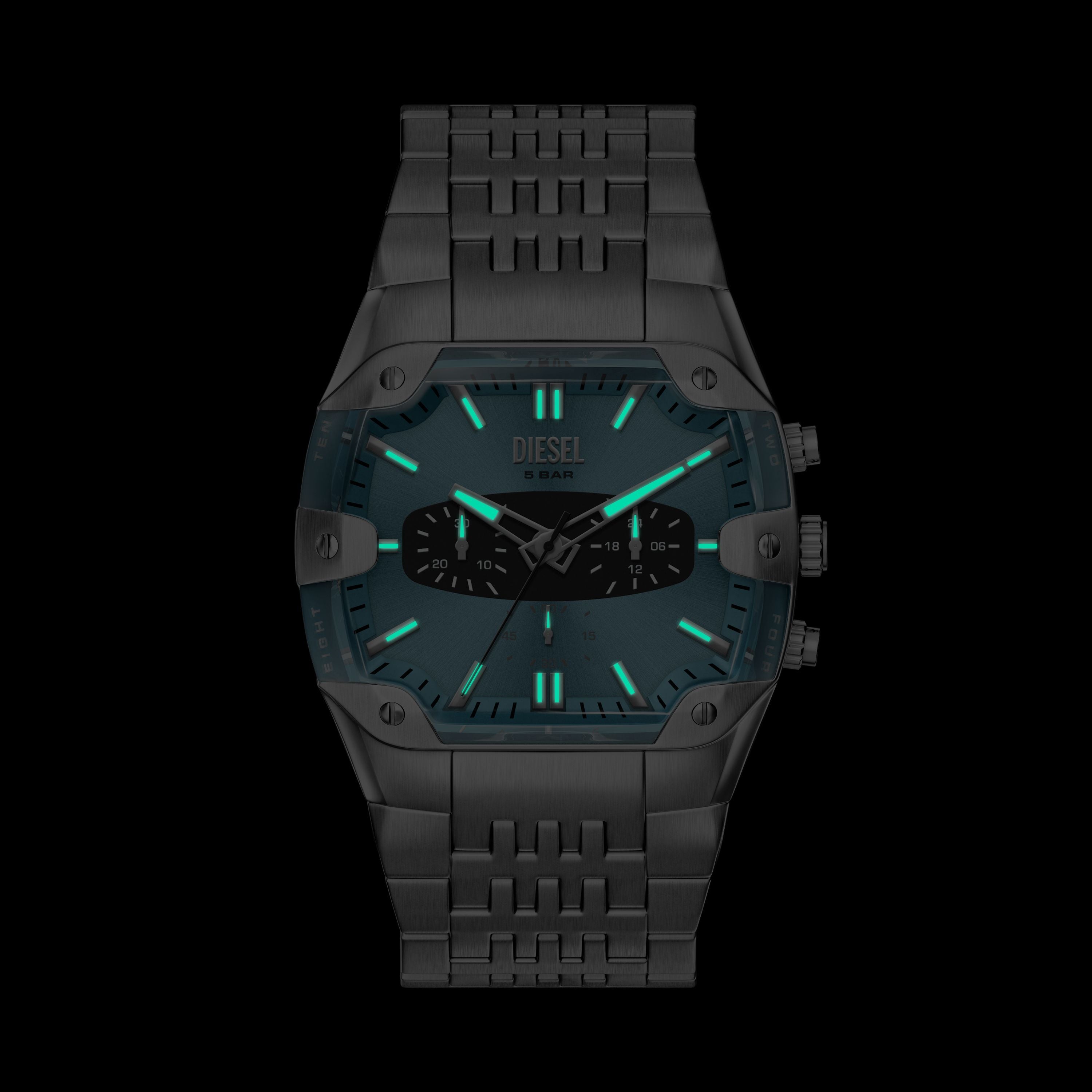 Diesel Spiked Cushion 45mm Blue Dial Men's Watch DZ4725