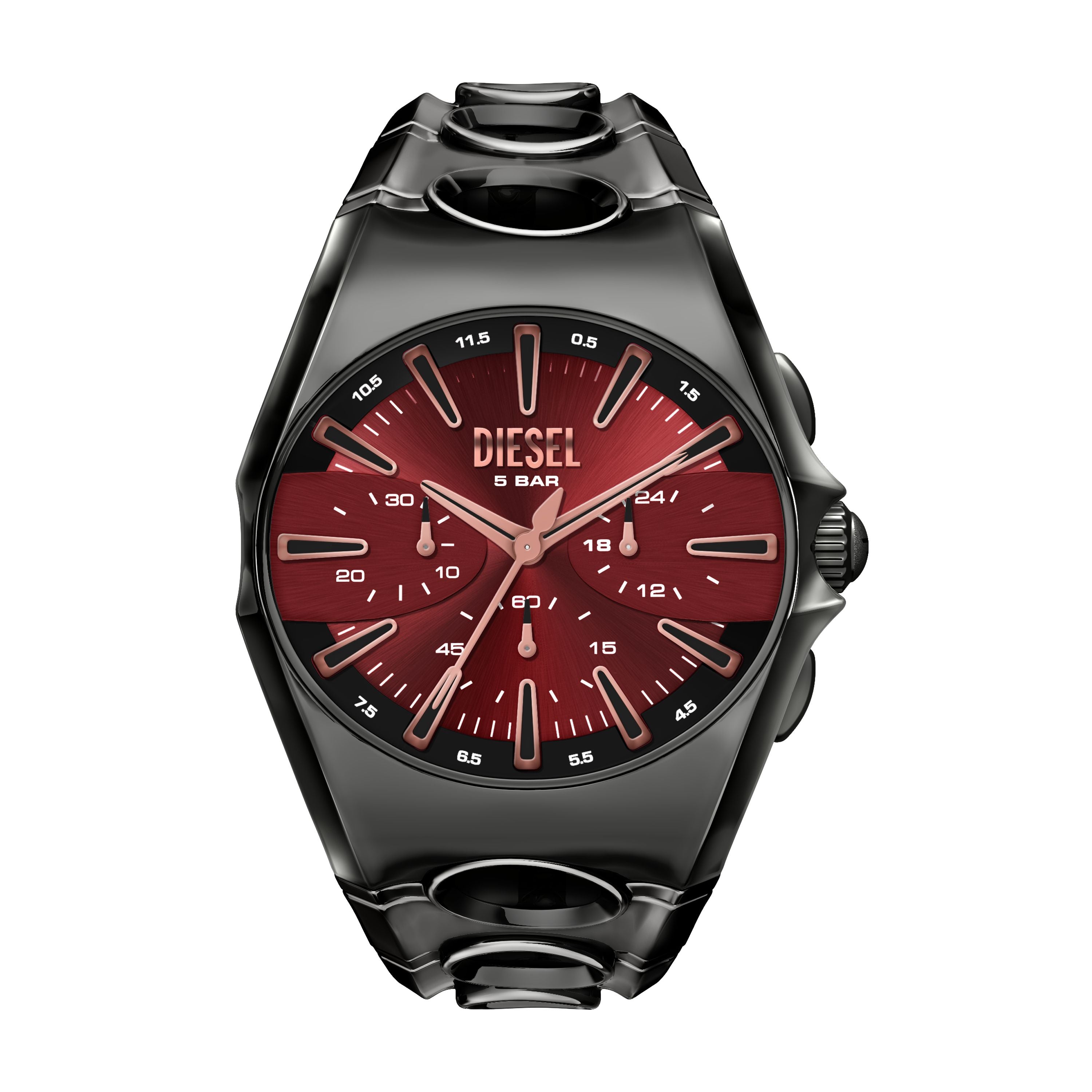 Diesel D-Curve 49mm Burgundy Dial Men's Watch DZ4726