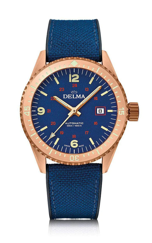 DELMA Cayman Bronze 42mm Blue Dial Men's Watch 31601.726.6.044