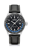DELMA Cayman Worldtimer Automatic 42mm Black Sunray Dial Men's Watch 41601.710.6.031