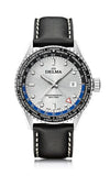 DELMA Cayman Worldtimer 42mm Silver Sunray Dial Men's Watch 41601.712.6.061