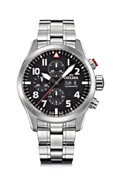 DELMA Commander Chronograph 45mm Black Dial Men's Watch 41702.580.6.038
