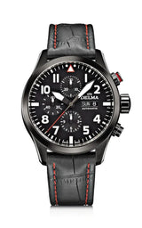 DELMA Commander Chronograph 45mm Black Dial Men's Watch 44601.580.6.038