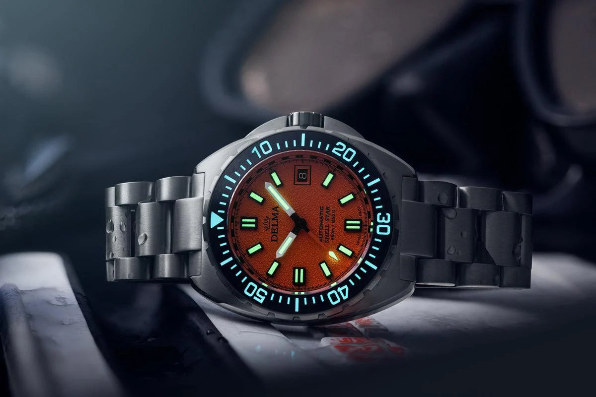 DELMA Shell Star Titanium 41mm Orange Dial Men's Watch 32701.750.6.151
