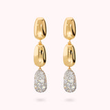 Bronzallure Nugget Drop Earrings with Cubic Zirconia Pavé WSBZ02513Y.WR