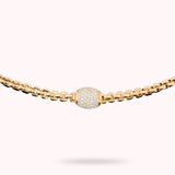 Bronzallure Squared Rolo Link Necklace with Cubic Zirconia Pavé WSBZ02579Y.WR