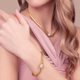 Bronzallure Squared Rolo Link Bracelet with Cubic Zirconia Pavé WSBZ02580Y.WR-18.50