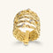 Etrusca Gioielli Multi-Strand Ring Diamond-Cut Rope Texture with Cubic Zirconia WSET00968.YG