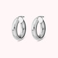 Bronzallure White Polished Oval Earrings 3cm WSBZ02646W.W