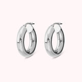 Bronzallure White Polished Oval Earrings 3cm WSBZ02646W.W