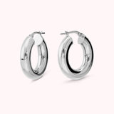 Bronzallure White Polished Oval Earrings 3cm WSBZ02646W.W