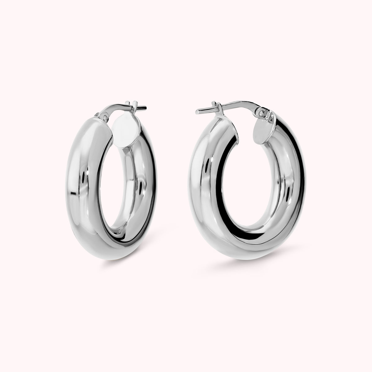 Bronzallure White Polished Oval Earrings 3cm WSBZ02646W.W