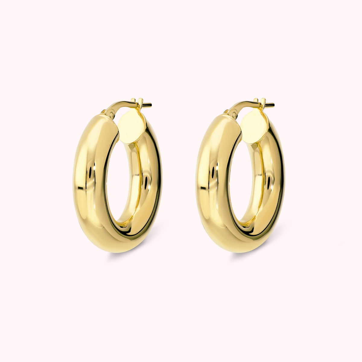 Bronzallure Golden Polished Oval Earrings 3cm WSBZ02646Y.YG