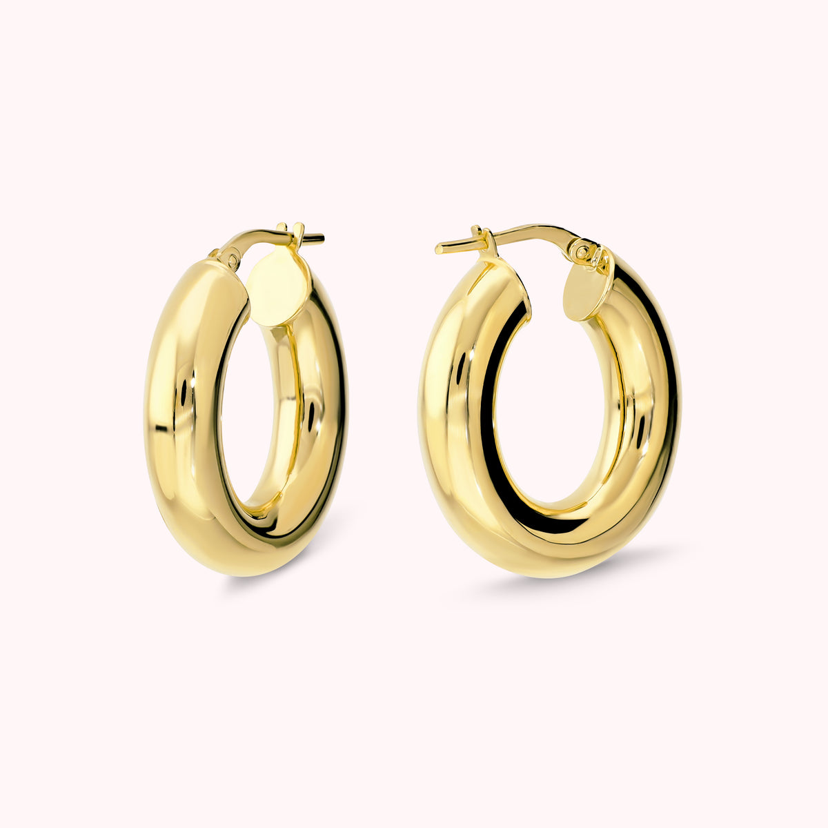 Bronzallure Golden Polished Oval Earrings 3cm WSBZ02646Y.YG