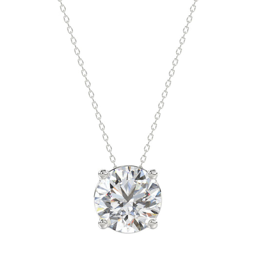 Ethos Creations 2 1/2ct Lab Diamond Solitaire Pendant with Under-Pass Chain
