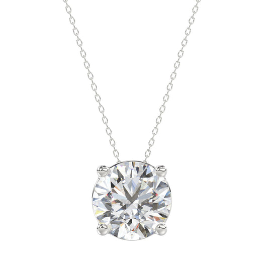 Ethos Creations 4ct Lab Diamond Solitaire Pendant with Chain